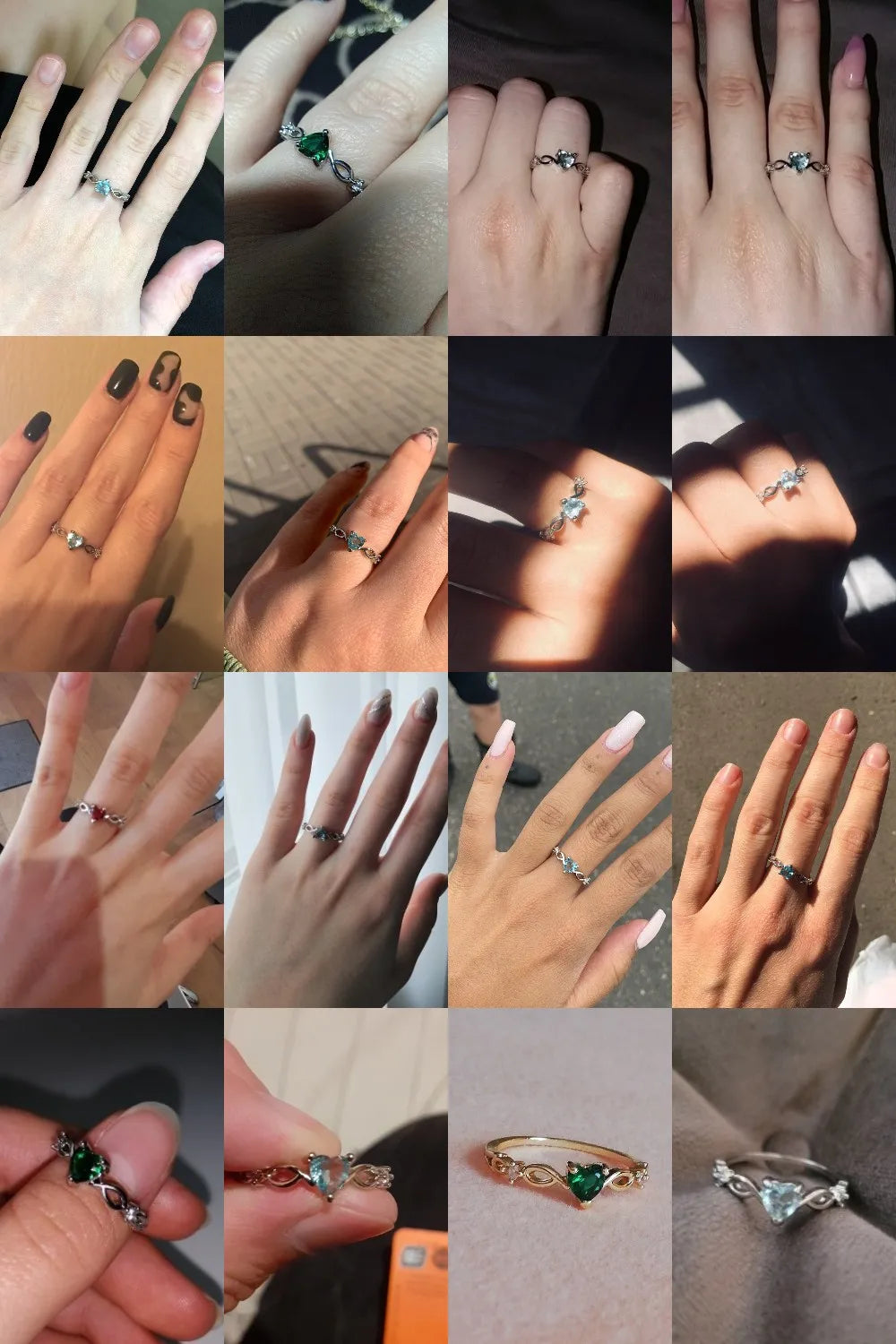 Huitan Simple Heart Ring For Women Female Cute Finger Rings Romantic Birthday Gift For Girlfriend Fashion Zircon Stone Jewelry