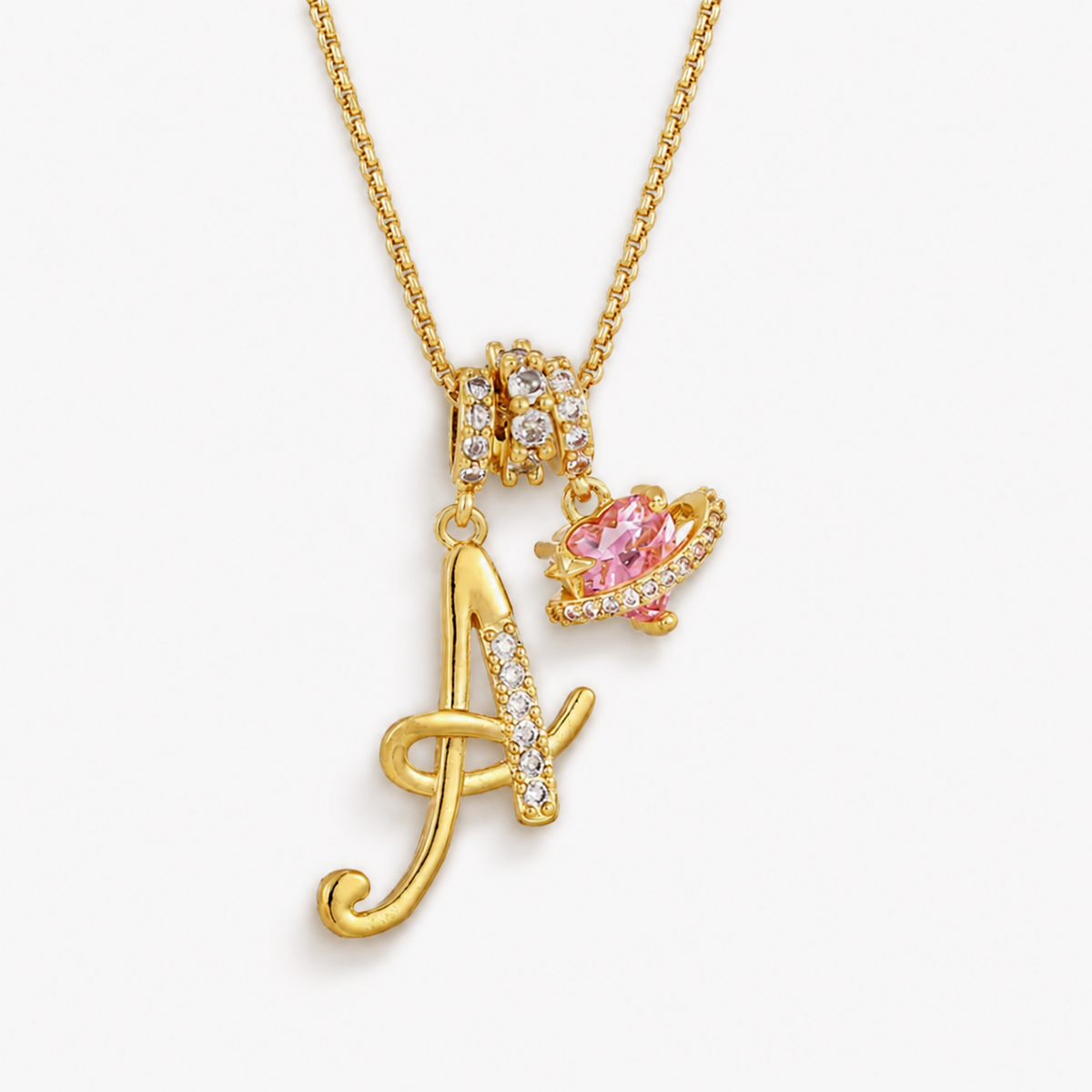 PERSONALIZED INITIAL HEART NECKLACE