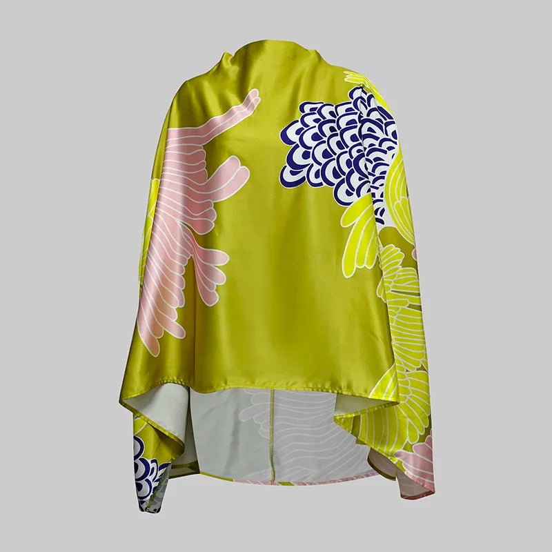 Yeezzi Women Vintage Elegant Flower Printed Batwing Sleeves Blouses & High Waisted  Party Evening A-Line Skirts Sold Separately