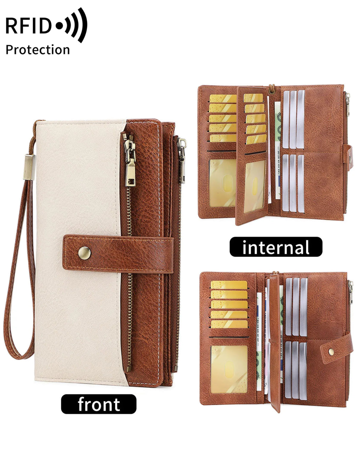 LuxeGuard™ Long Wallet 💖 — RFID Protection, Elegant Style