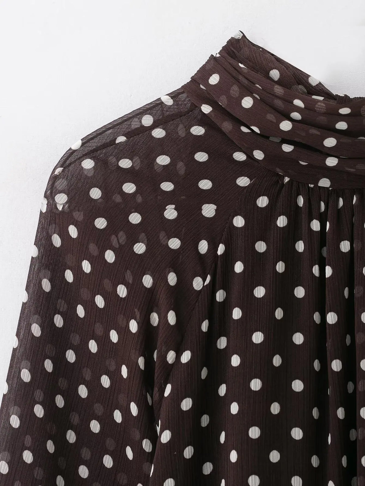 Women S Dots Printed Blouse Shirt Spring Autumn Fashion Long Sleeve