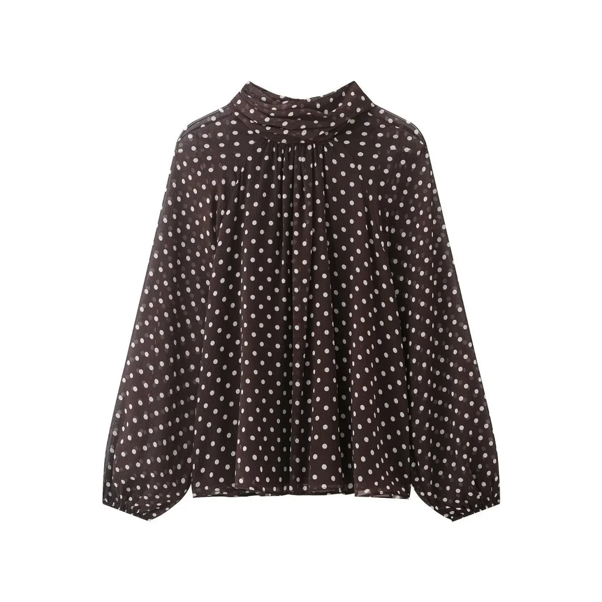 Women S Dots Printed Blouse Shirt Spring Autumn Fashion Long Sleeve