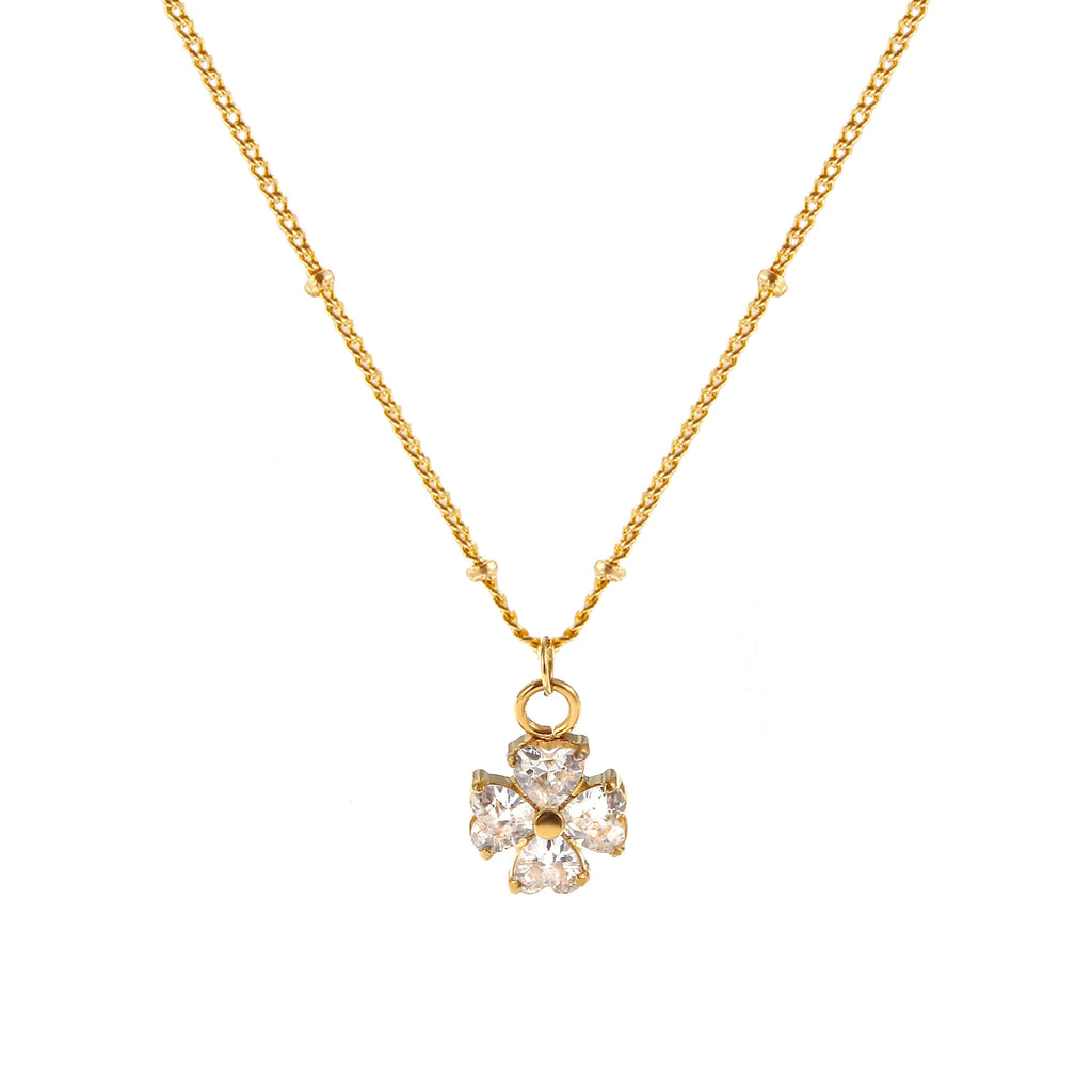 Sunflower Ribbon Bead 18K Gold Plated Necklace