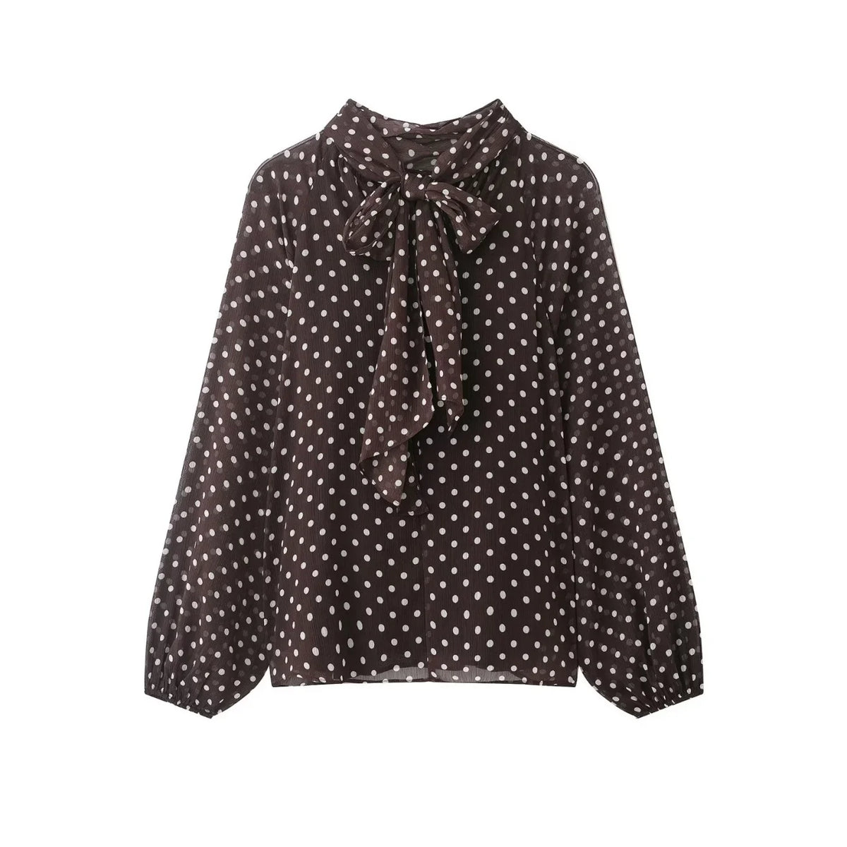 Women S Dots Printed Blouse Shirt Spring Autumn Fashion Long Sleeve