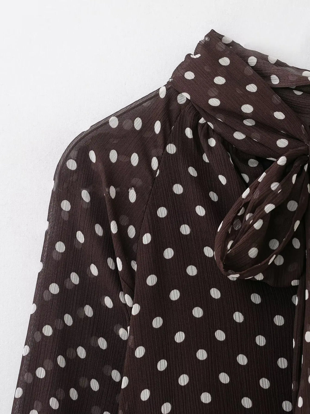 Women S Dots Printed Blouse Shirt Spring Autumn Fashion Long Sleeve
