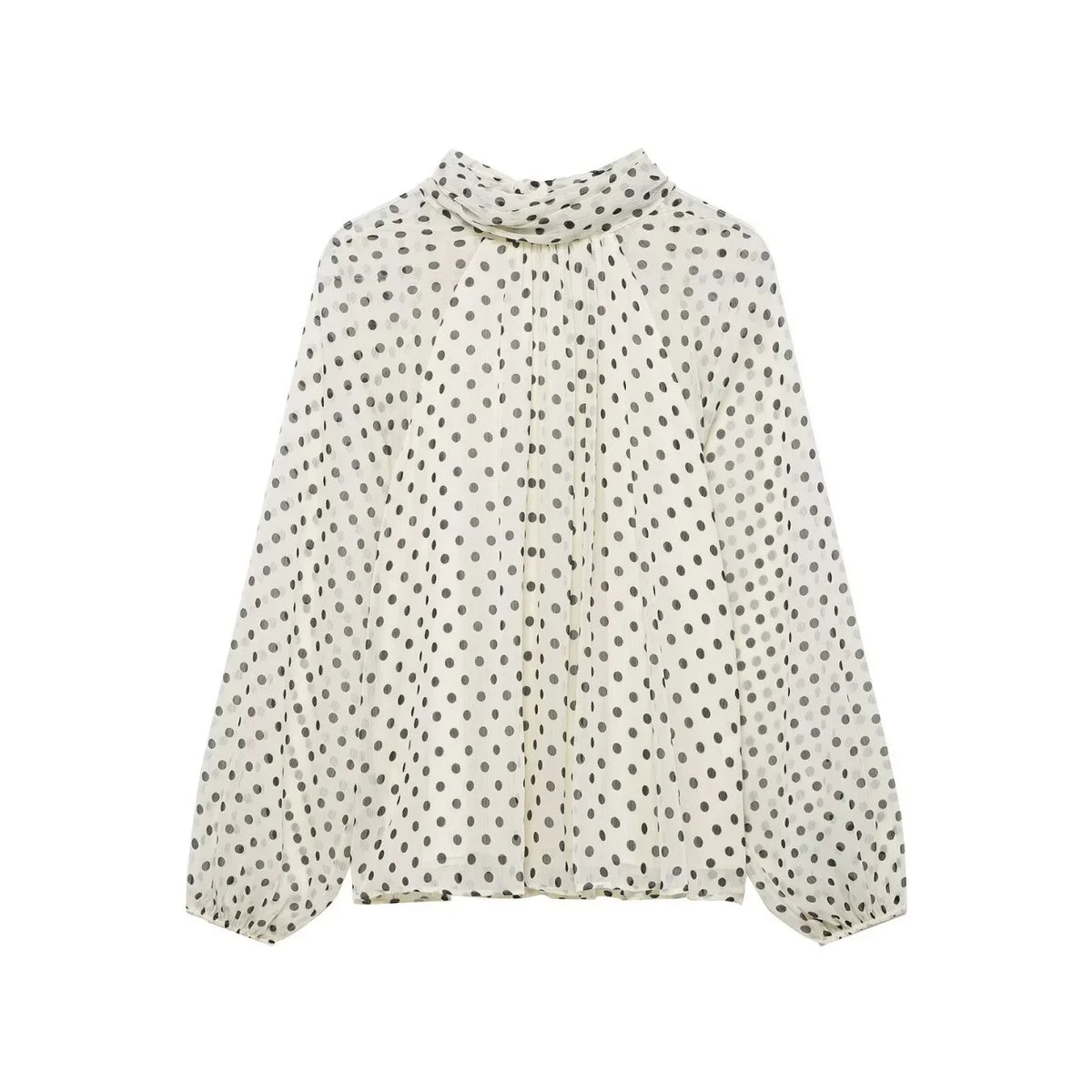 Women S Dots Printed Blouse Shirt Spring Autumn Fashion Long Sleeve