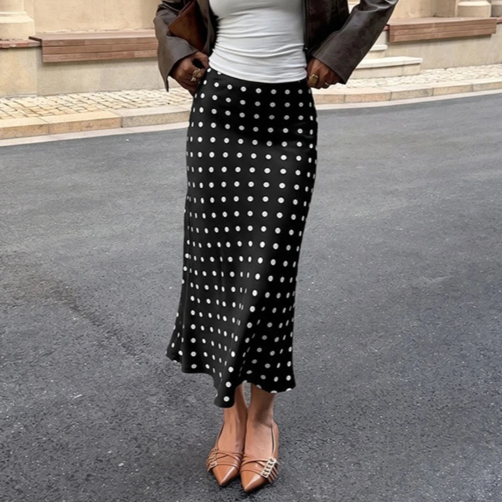 Polka Dot Midi Skirt